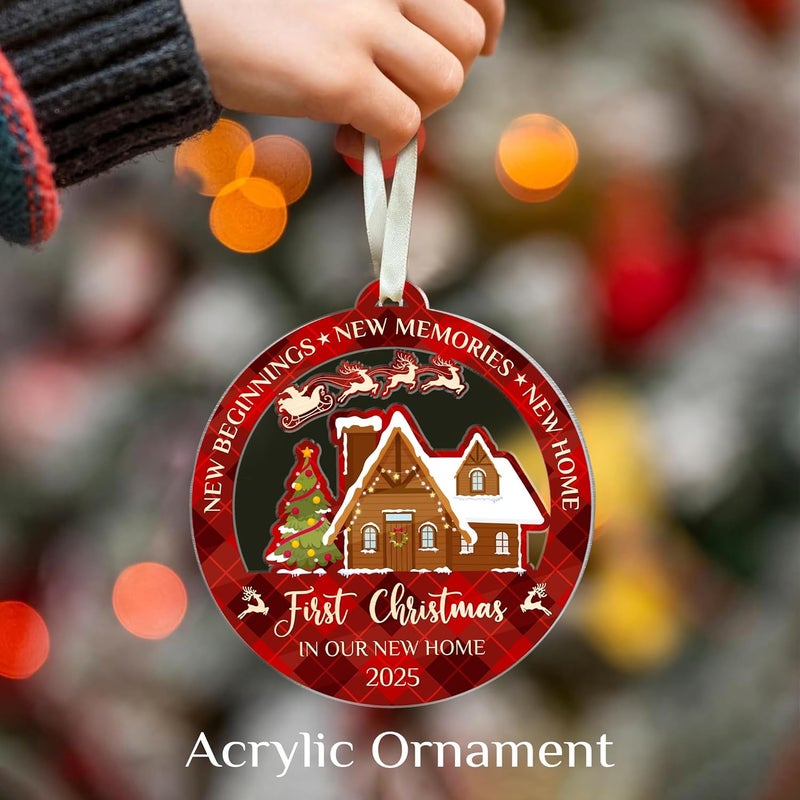 Fastpeace New Home Ornament 2025 – Acrylic Housewarming Christmas Tree Decoration & Keepsake, Modern Holiday Decor Gift for First-Time Homeowners, Couples, or Families - Image 4